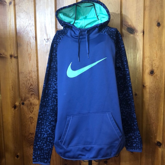 Nike Tops - LADIES NIKE DRI-FIT EMBROIDERED SWOOSH PULL OVER HOODIE size large purple/blue